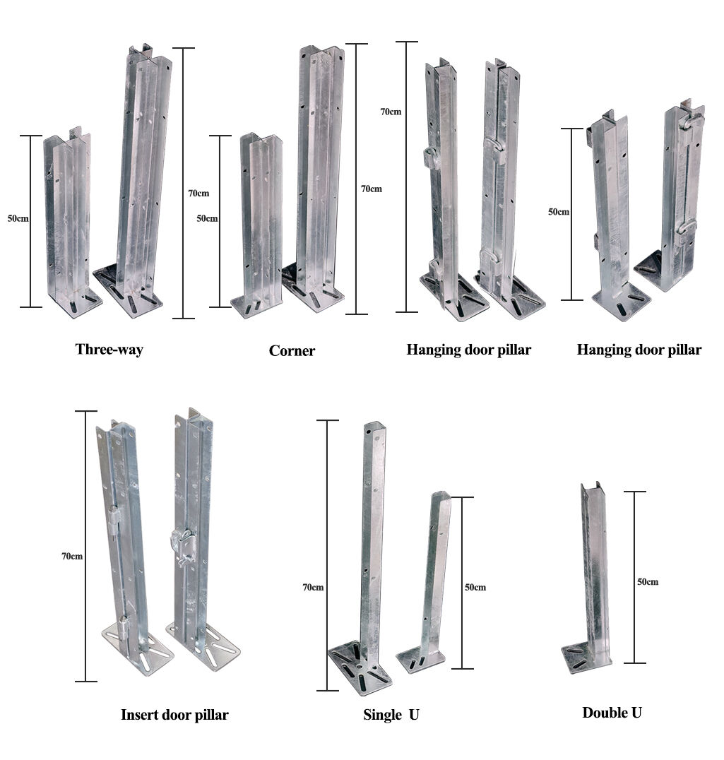 Customizable Hot Galvanized Steel Pvc Panel Fitting Column For Pig Farrowing Crate