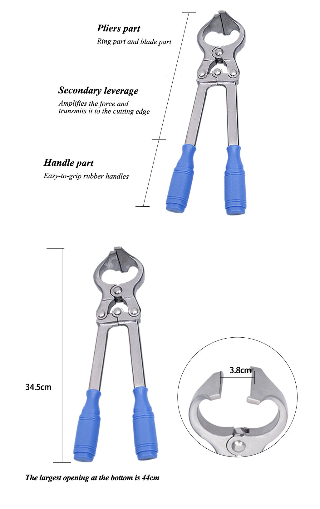  Animal Husbandry Equipment Stainless Steel Cow Sheep Castration Clamp Forceps