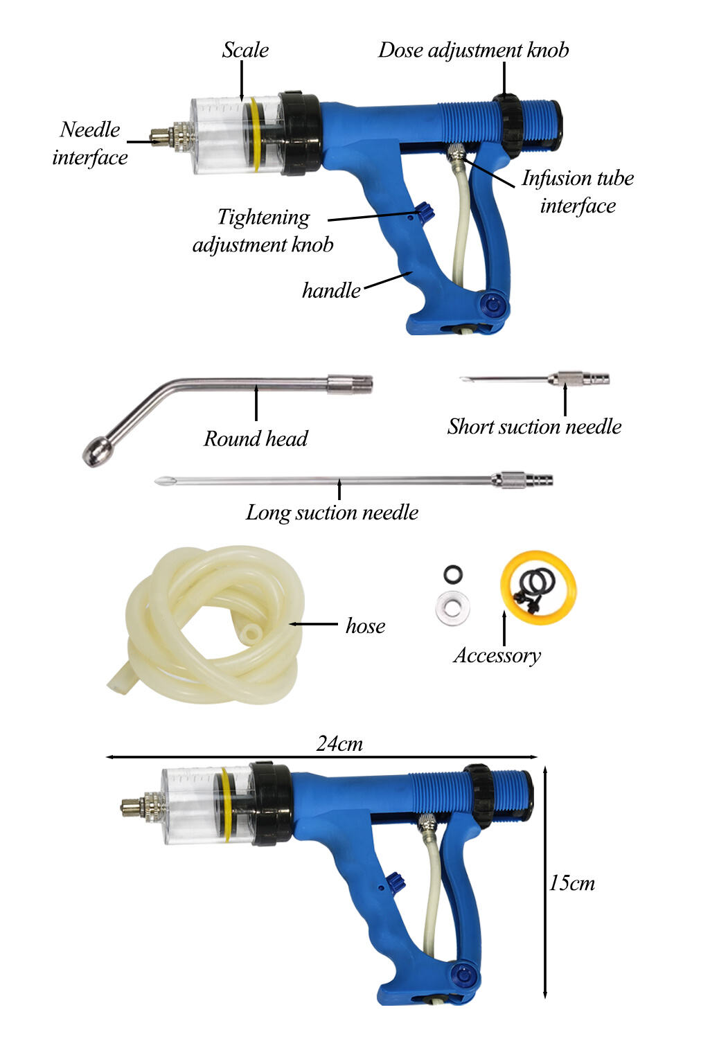 10ml/20ml/30ml50ml Continuous Veterinary Syringe Easy Feeding Drenching Gun