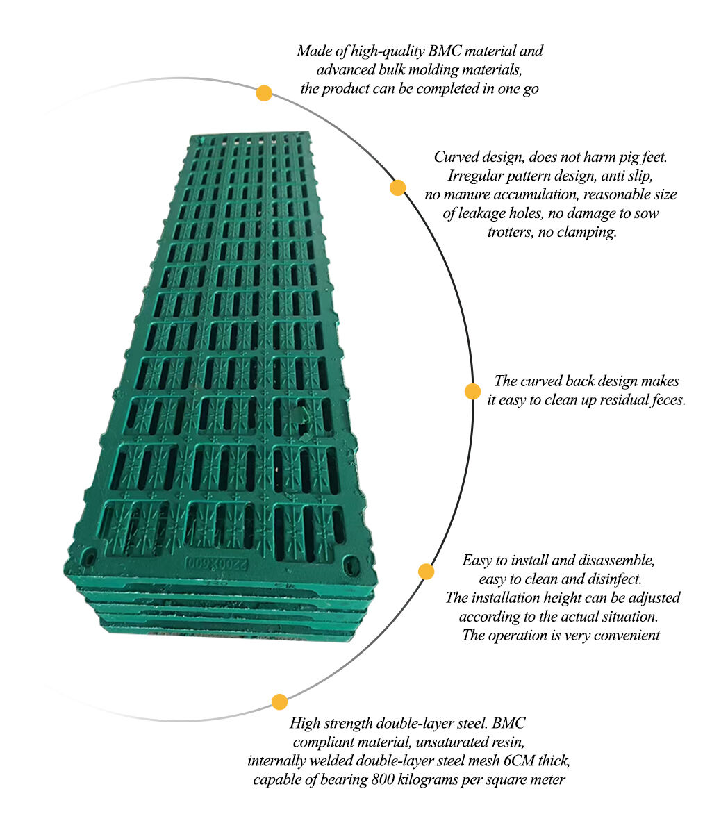 High-Bearing Capacity BMC Plastic Slatted Floors for Pig Farming for Finisher Weaner Sows