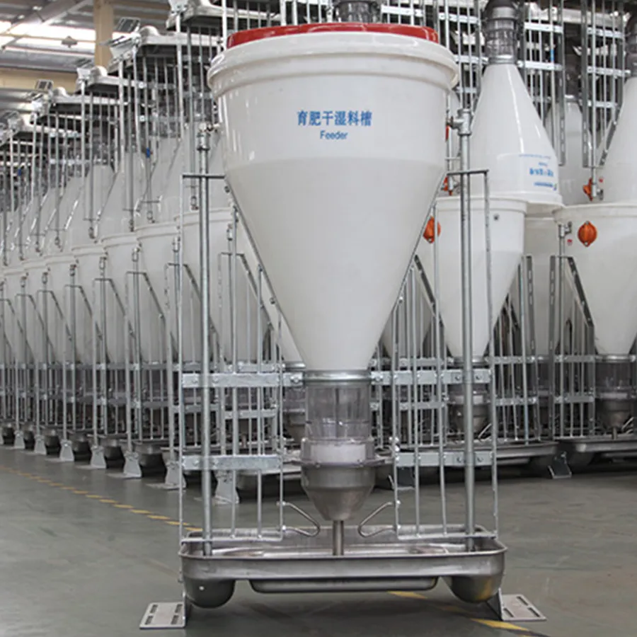 Automatic plastic+stainless steel feeder wet dry pig feed saving trough