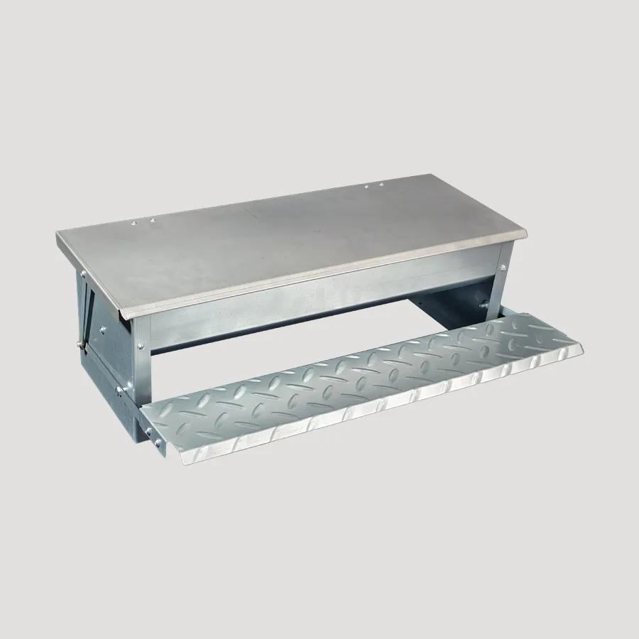 Foot operated automatic poultry feeding trough