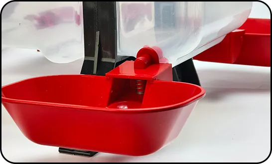 New transparent plastic chicken, duck, goose, poultry semi-automatic water dispenser with water bowl