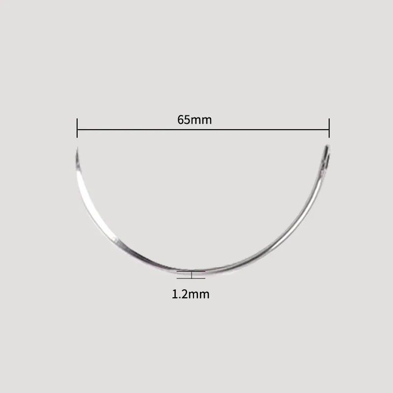 Stainless steel veterinary suture needle, paired with polyglycolic acid or chromium intestinal thread