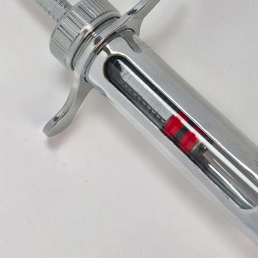 Automatic stainless steel veterinary syringe, dura