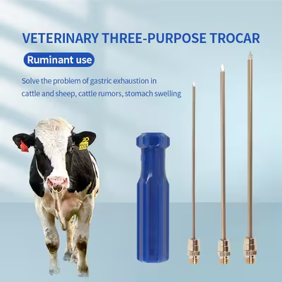 Highly Durable Rumen Trocar For Cow And Sheep Bloat With Different Needles