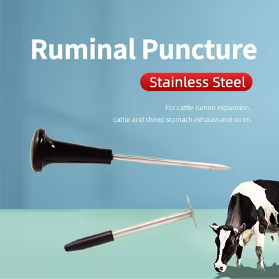 Precision Veterinary Rumen Puncture Instrument 0.08kg Black Tool For Accurate Procedures