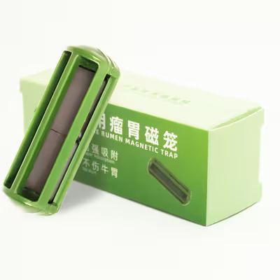 Square Cow Green Groove 0.12kg Rumen Magnet For Cattle Digestion